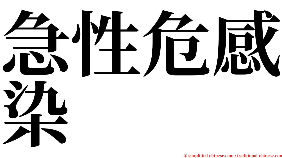 急性危感染 serif font