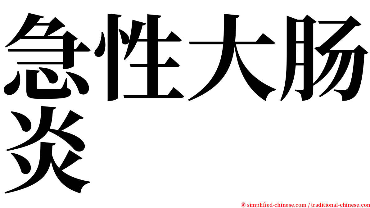 急性大肠炎 serif font