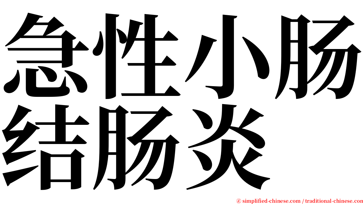 急性小肠结肠炎 serif font