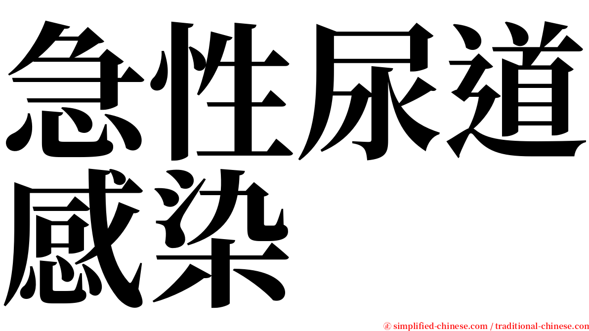 急性尿道感染 serif font