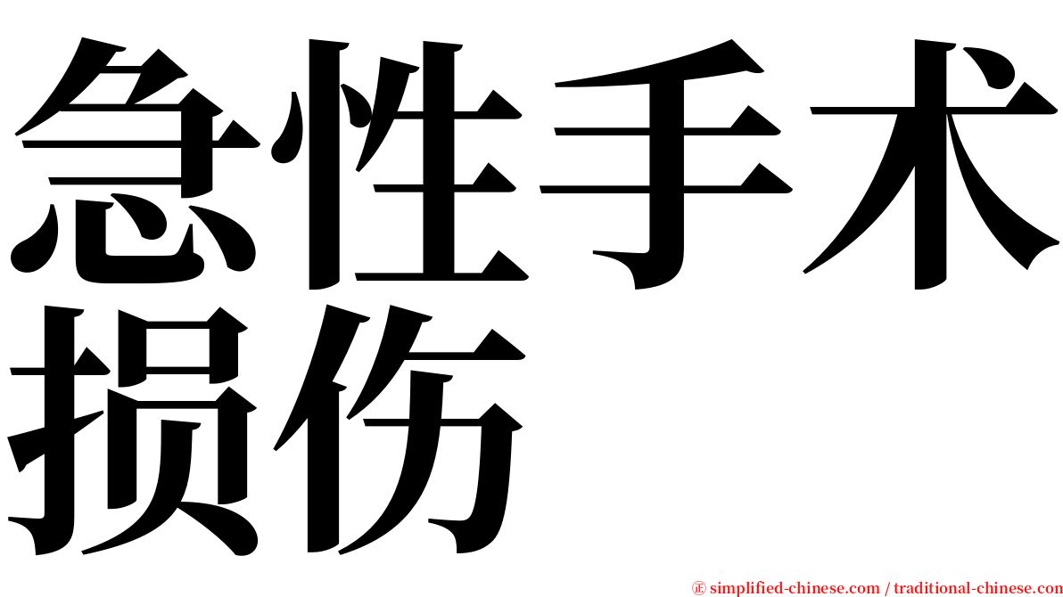 急性手术损伤 serif font