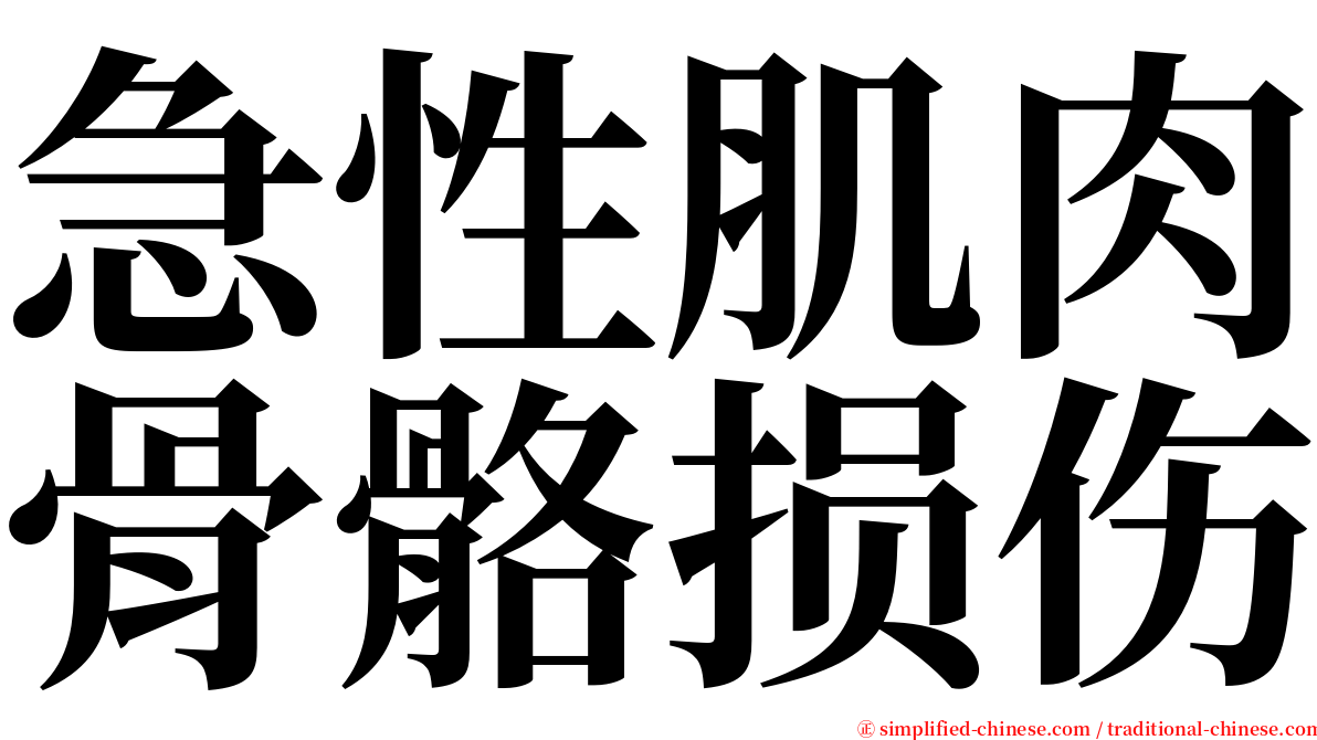 急性肌肉骨骼损伤 serif font