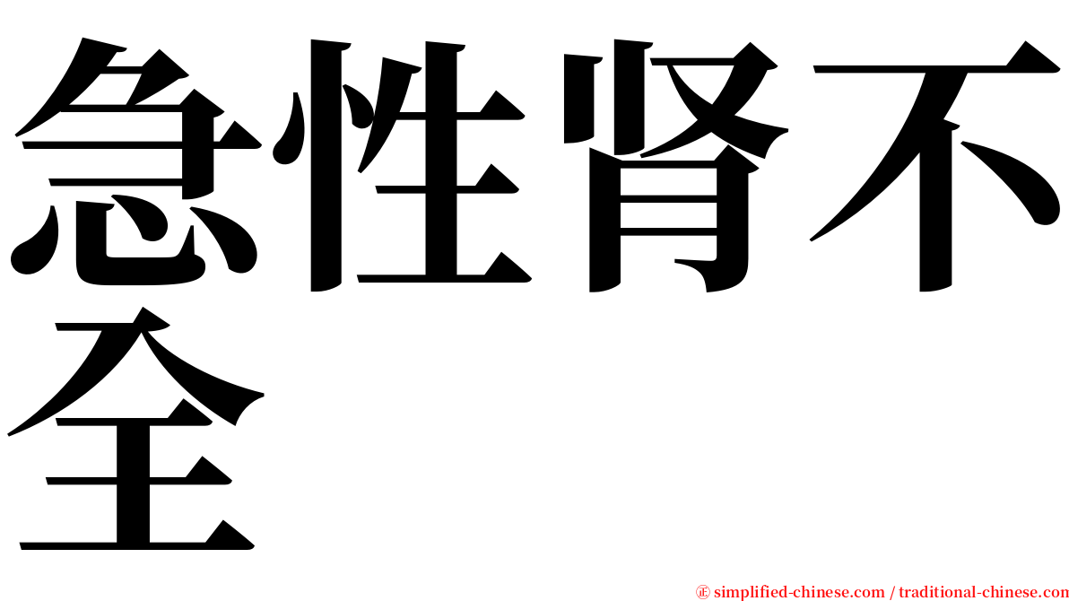 急性肾不全 serif font