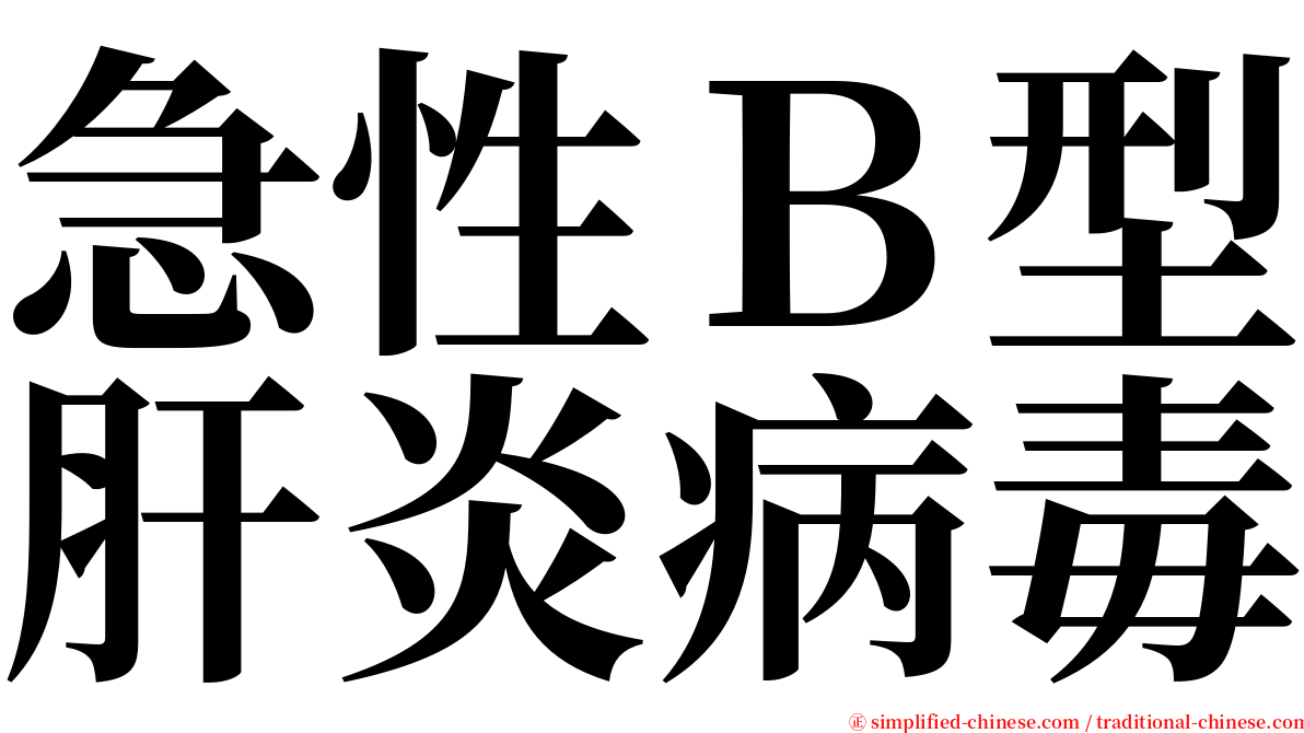 急性Ｂ型肝炎病毒 serif font