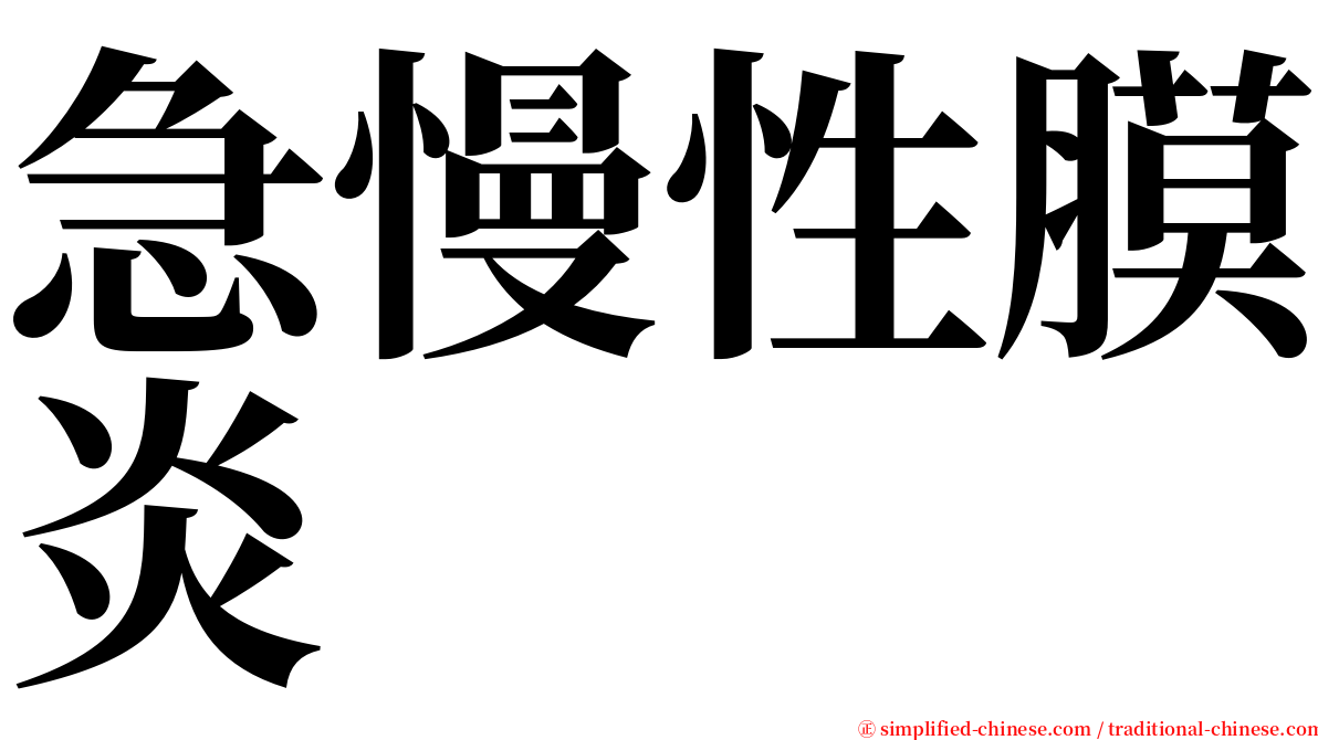 急慢性膜炎 serif font