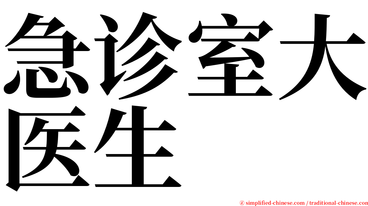 急诊室大医生 serif font