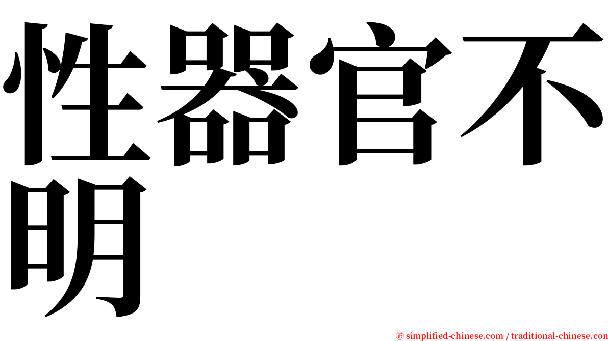 性器官不明 serif font