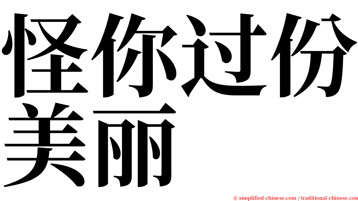 怪你过份美丽 serif font