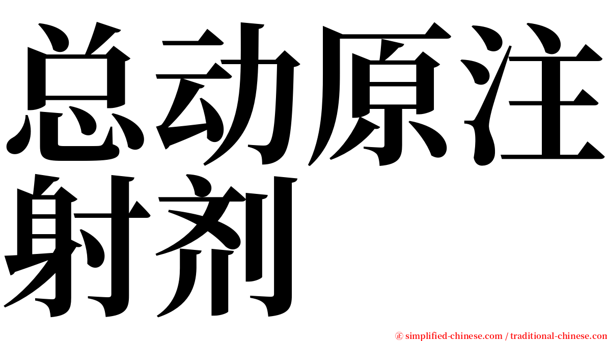 总动原注射剂 serif font