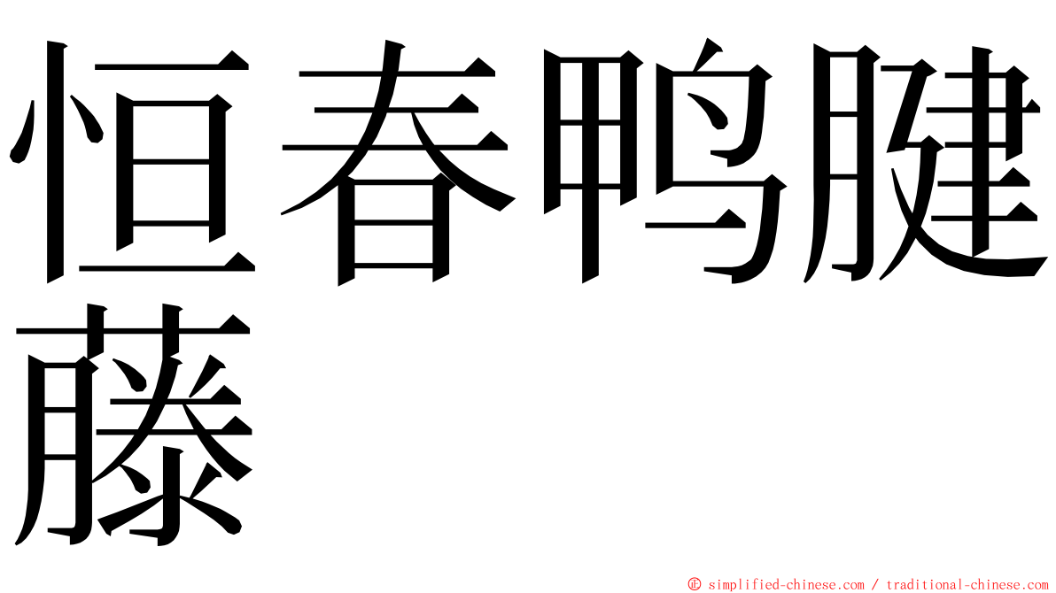 恒春鸭腱藤 ming font