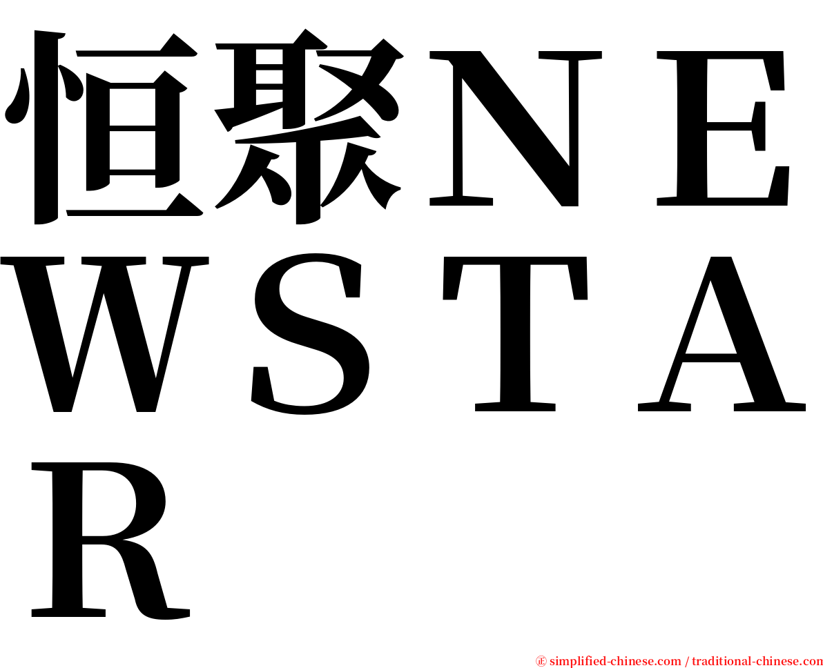 恒聚ＮＥＷＳＴＡＲ serif font