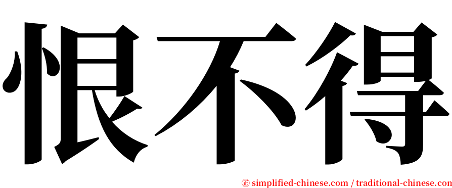 恨不得 serif font