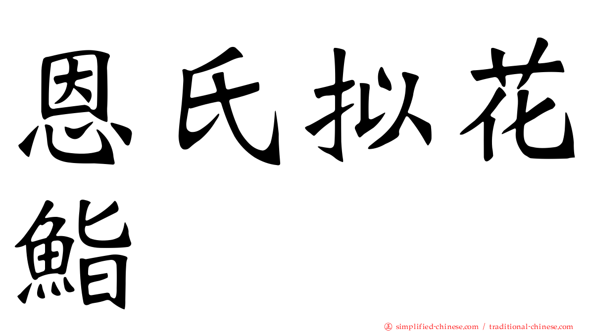 恩氏拟花鮨