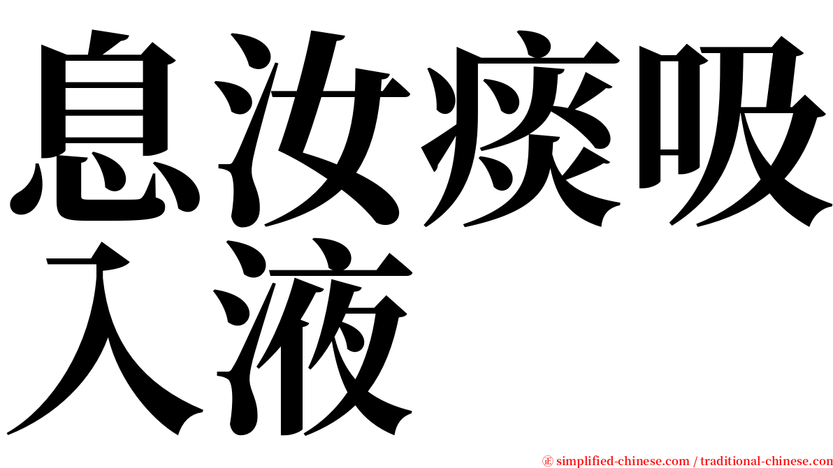 息汝痰吸入液 serif font