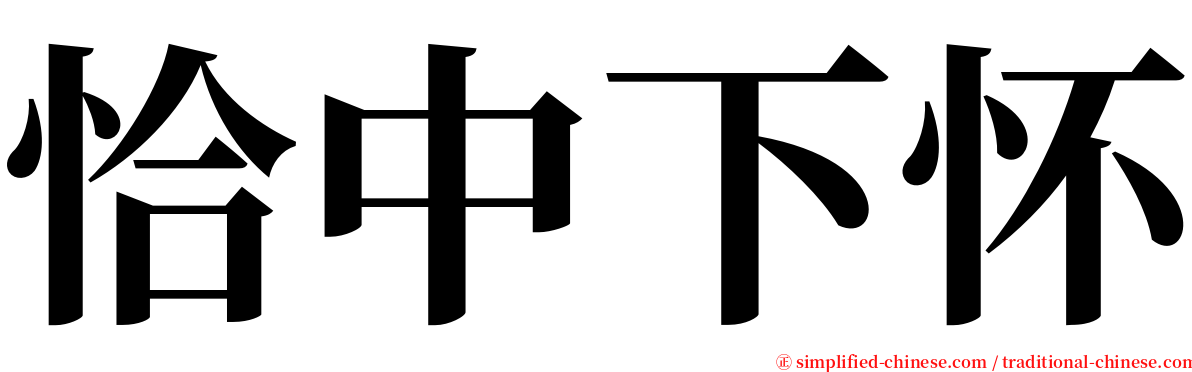 恰中下怀 serif font