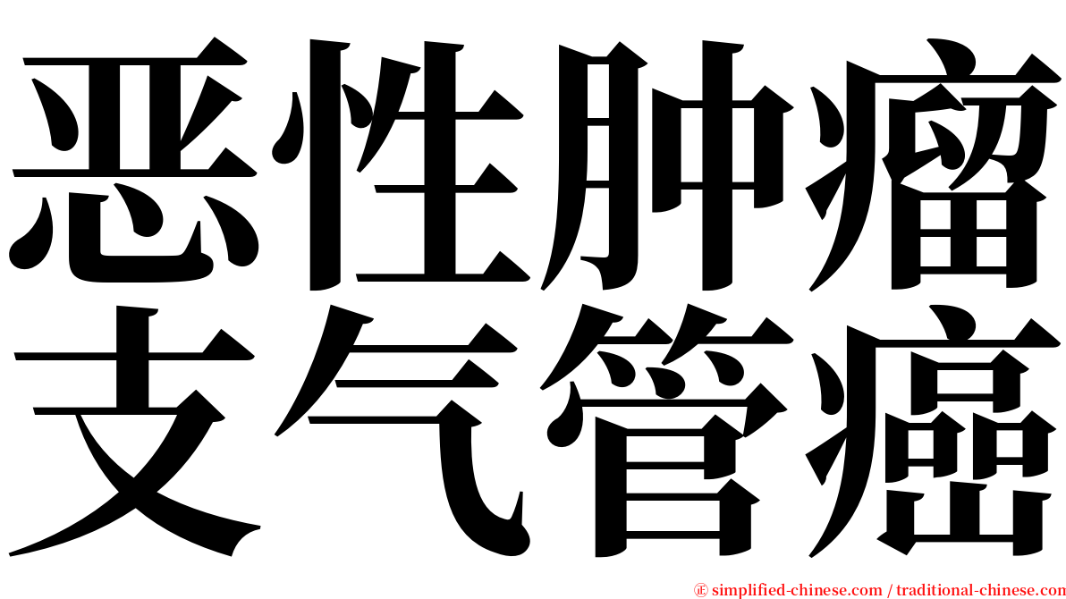 恶性肿瘤支气管癌 serif font