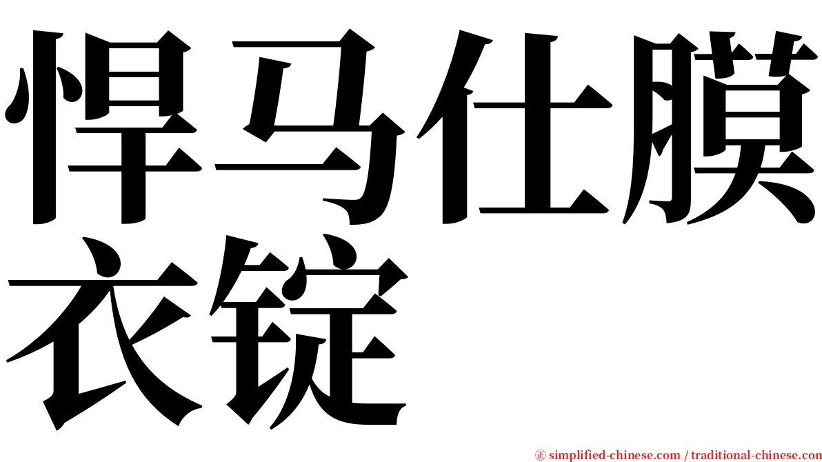 悍马仕膜衣锭 serif font