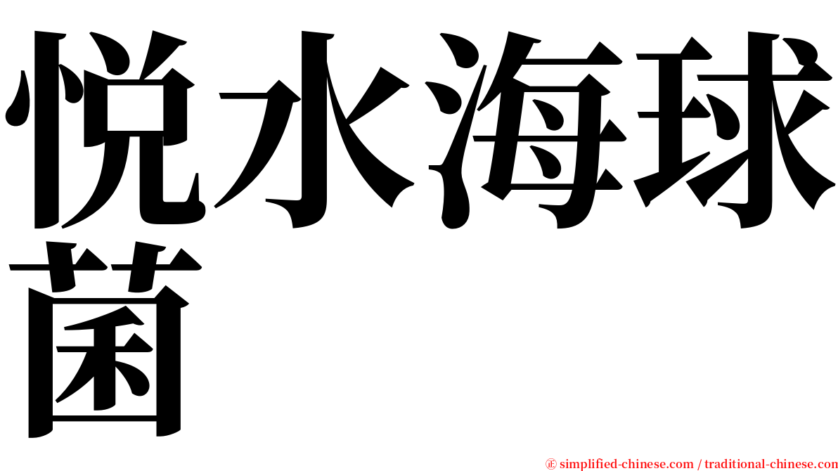 悦水海球菌 serif font