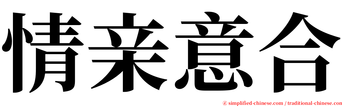 情亲意合 serif font