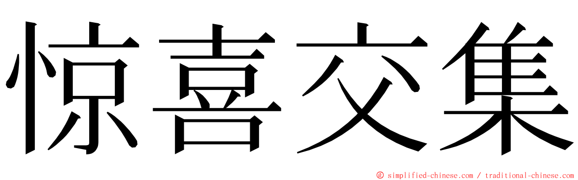 惊喜交集 ming font