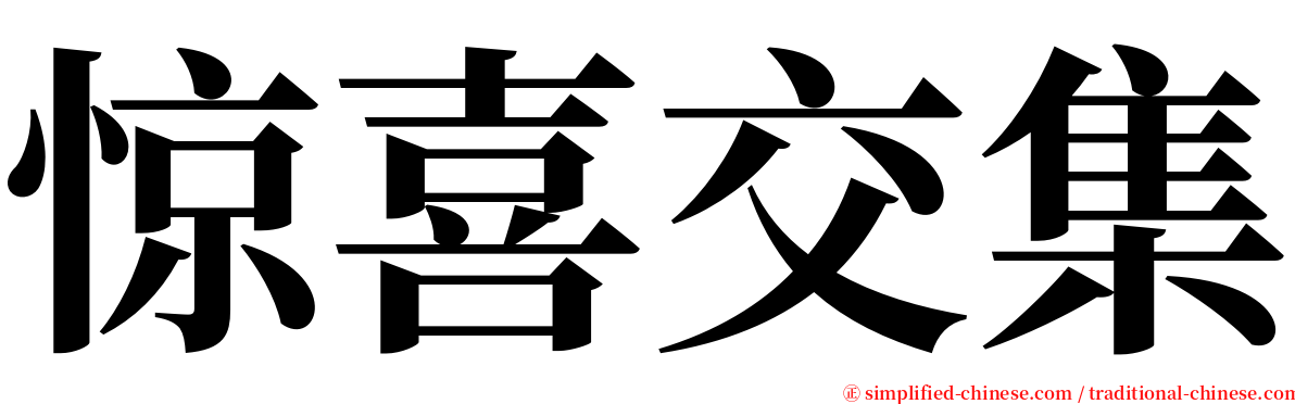 惊喜交集 serif font