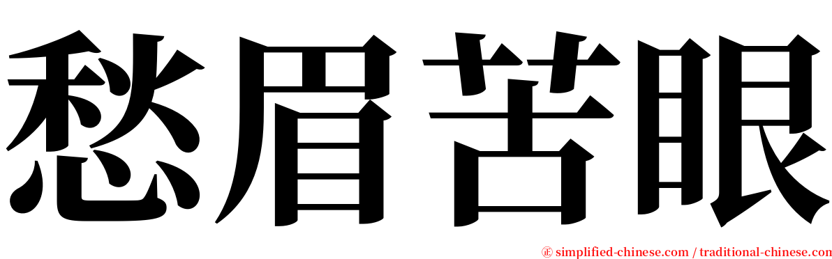 愁眉苦眼 serif font