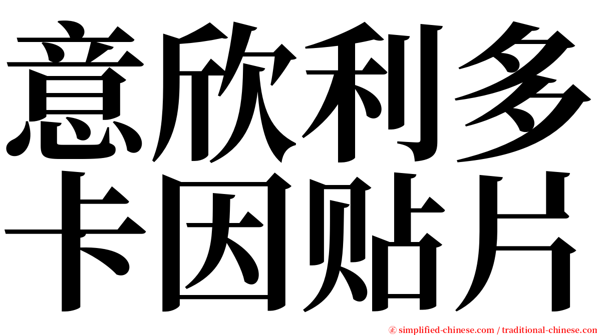 意欣利多卡因贴片 serif font