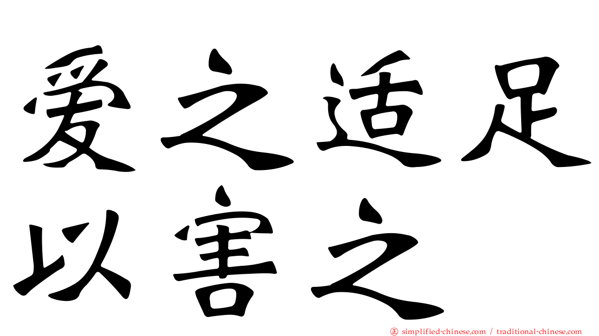爱之适足以害之