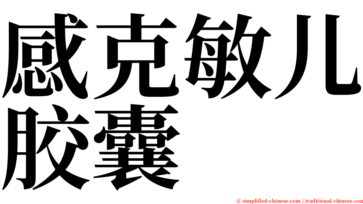 感克敏儿胶囊 serif font