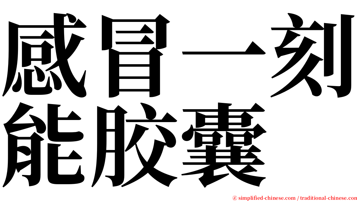 感冒一刻能胶囊 serif font