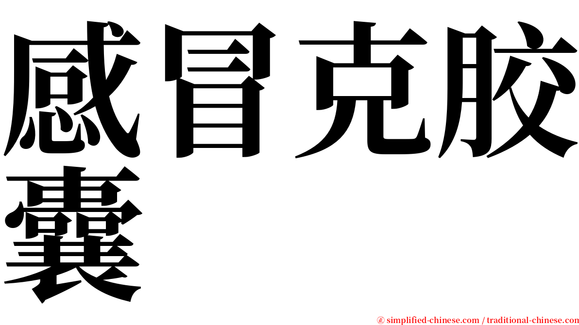 感冒克胶囊 serif font