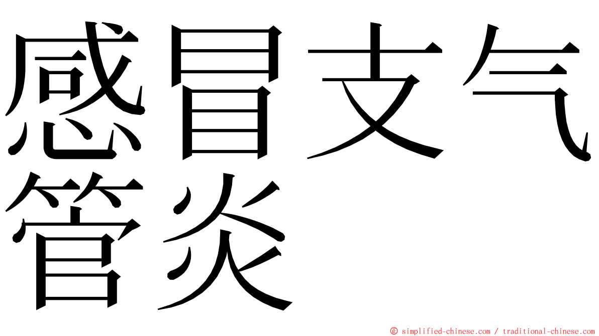 感冒支气管炎 ming font