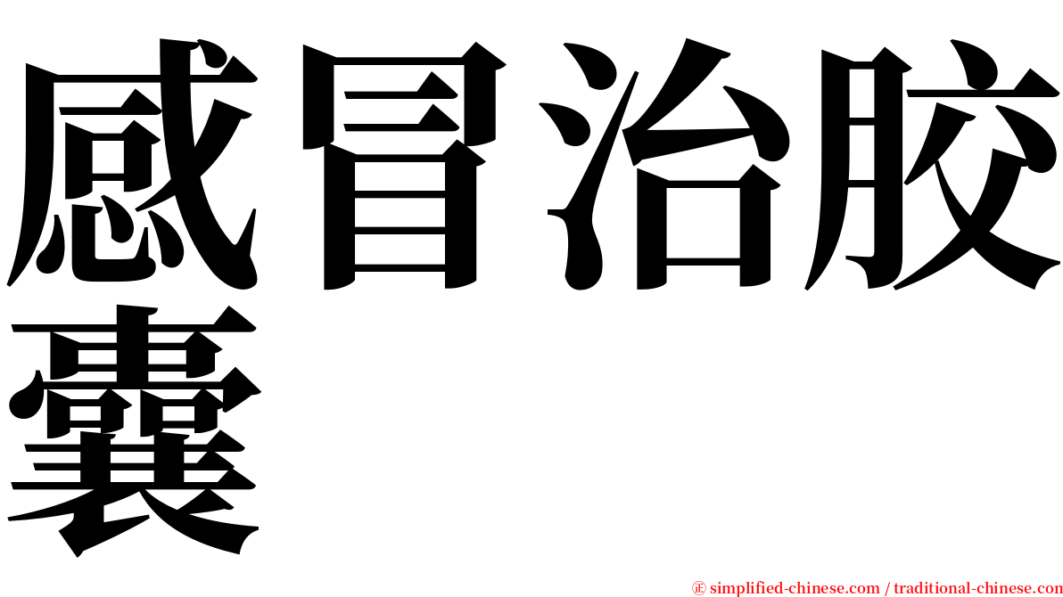 感冒治胶囊 serif font