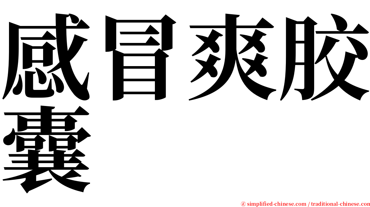 感冒爽胶囊 serif font