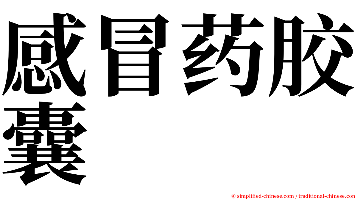 感冒药胶囊 serif font