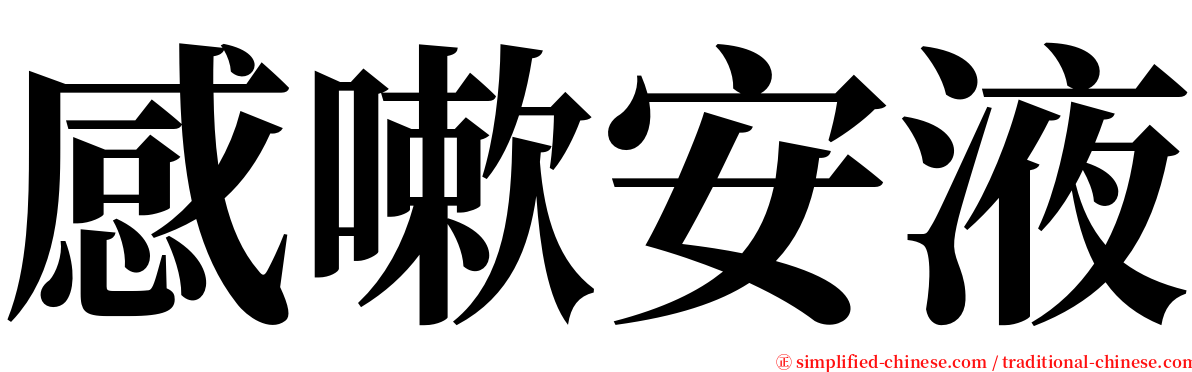 感嗽安液 serif font