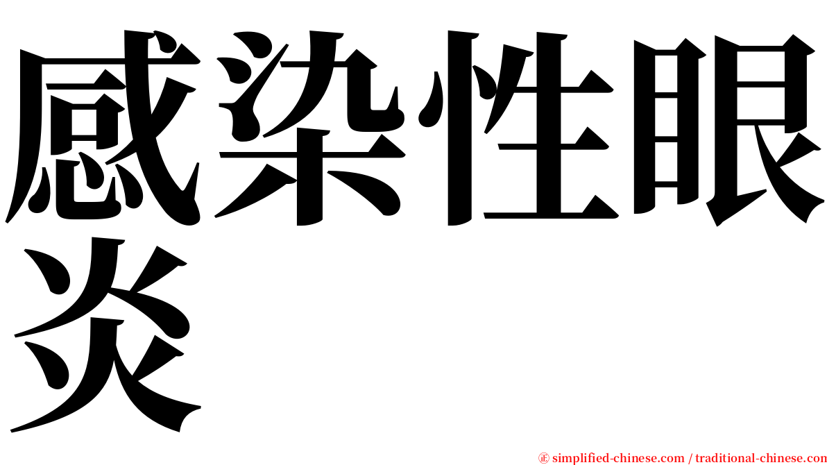 感染性眼炎 serif font