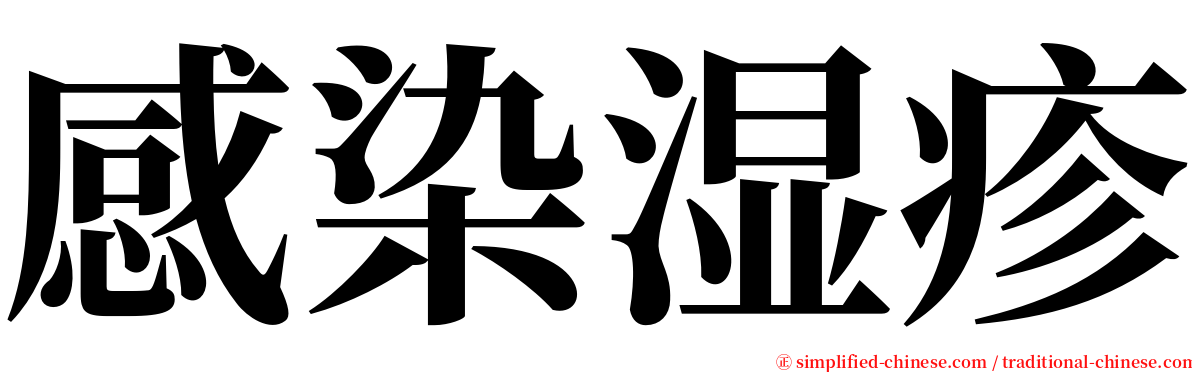 感染湿疹 serif font