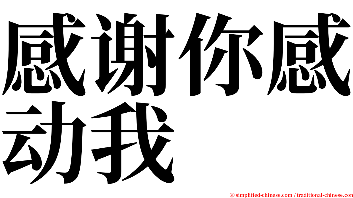 感谢你感动我 serif font