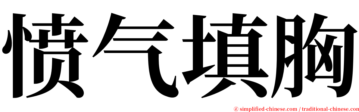 愤气填胸 serif font