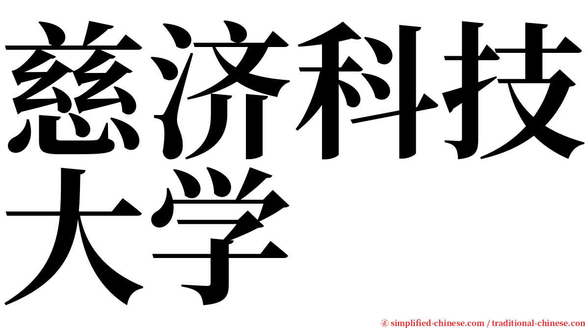 慈济科技大学 serif font