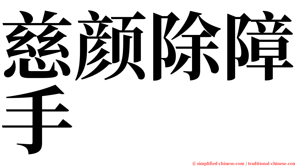 慈颜除障手 serif font