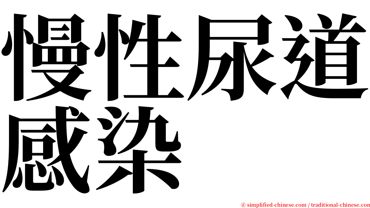 慢性尿道感染 serif font