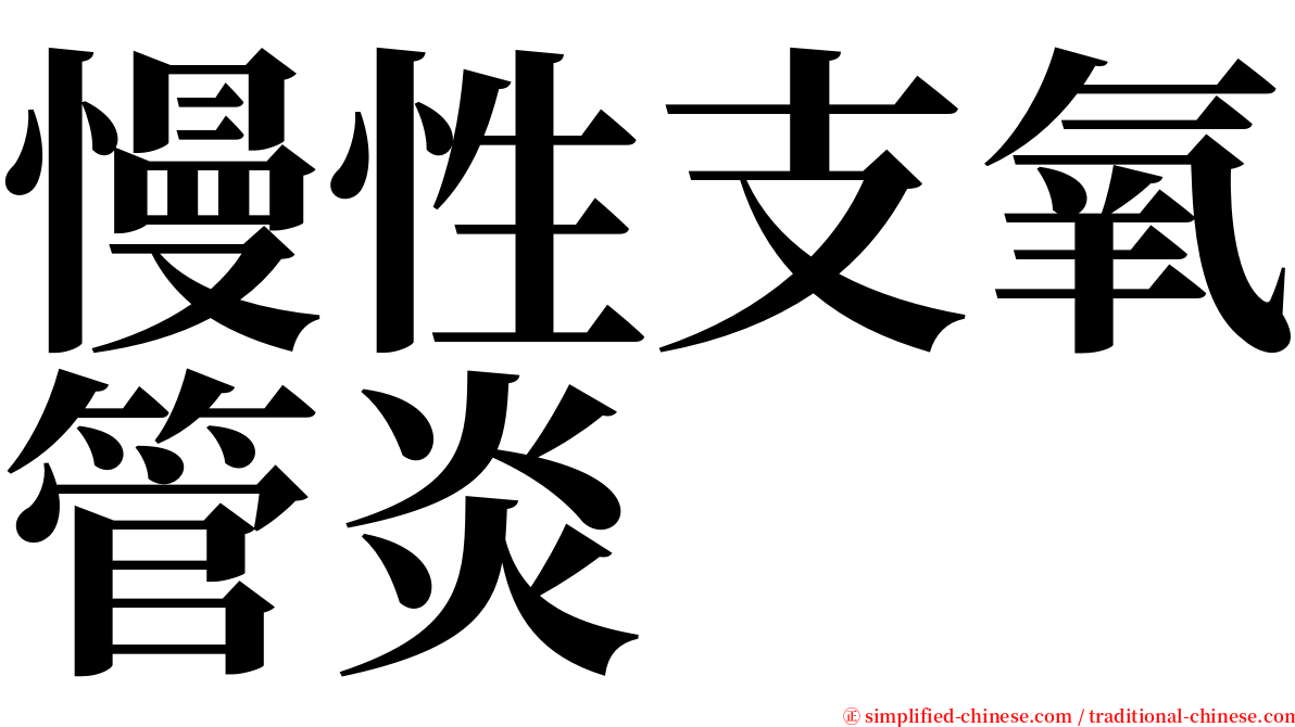 慢性支氧管炎 serif font