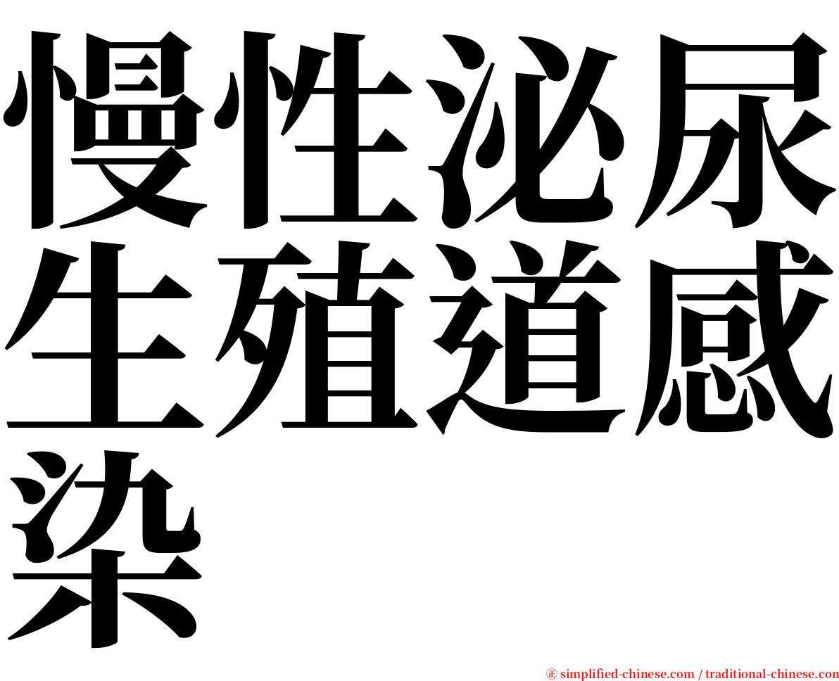 慢性泌尿生殖道感染 serif font