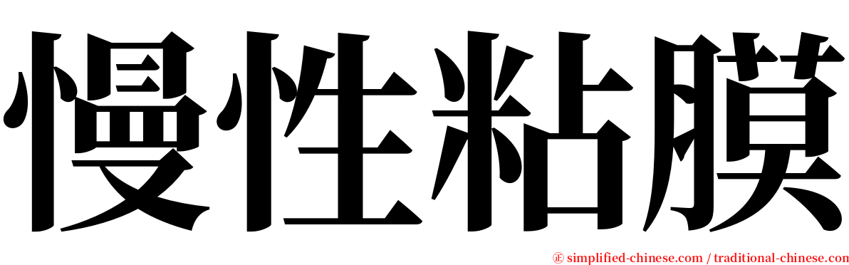 慢性粘膜 serif font