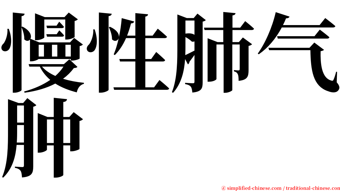 慢性肺气肿 serif font