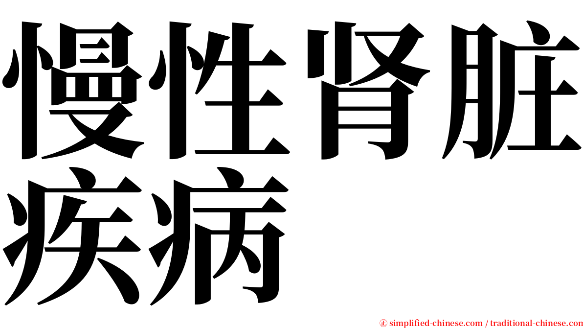 慢性肾脏疾病 serif font