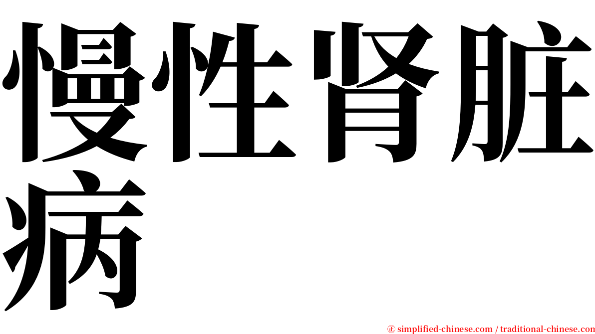 慢性肾脏病 serif font