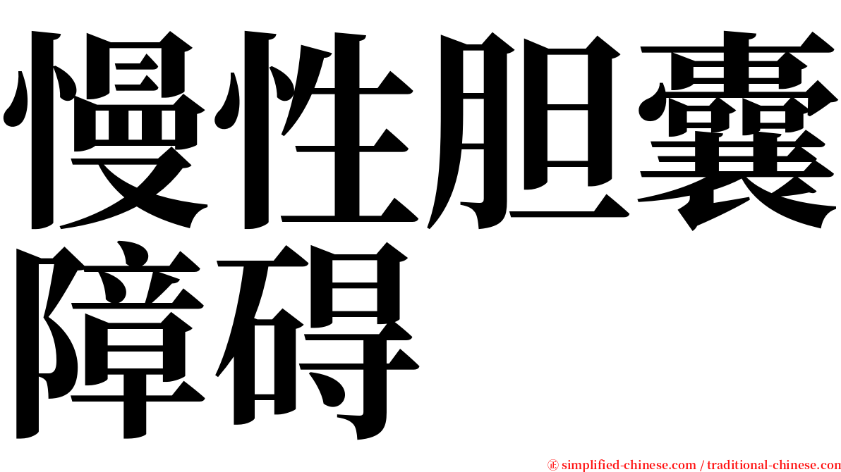 慢性胆囊障碍 serif font